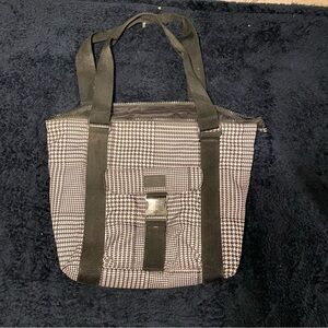 Ralph Lauren Houndstooth Tote with Black Accents